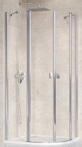 RAVAK CHROME CSKK4 90 sprchovací kút 90x90 cm, R500, krídlové dvere, lesk / sklo transparent