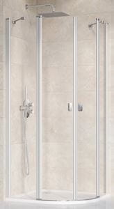 RAVAK CHROME CSKK4 90 sprchovací kút 90x90 cm, R500, krídlové dvere, satin/sklo transparent