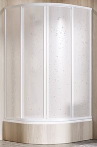 RAVAK SUPERNOVA SKCP4 SABINA 80 sprchový kút 80x80 cm, R500, znížený, posuvné dvere, biela/plast pearl
