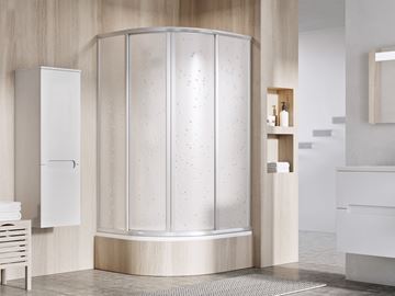 RAVAK SUPERNOVA SKCP4 SABINA 80 sprchovací kút 80x80 cm, R500, znížený, posuvné dvere, satin/plast pearl 31144VU0011 Obrázek - fotka