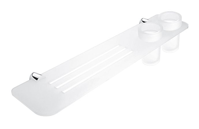 NIMCO BORMO IXI polica 600 mm, s pohárikmi, nástenná, plexisklo, chróm BR X360-58DW-26 Obrázek - Hlavní obrázek
