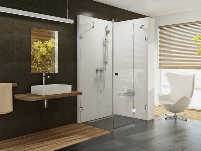 RAVAK BRILLIANT BSDPS 90R sprchový kút 90x90 cm, vstup spredu, krídlové dvere, pravý, chróm / sklo transparent 0UP77A00Z1 Obrázek - fotka