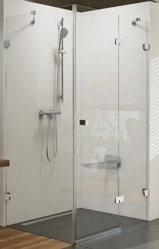 RAVAK BRILLIANT BSDPS 90R sprchový kút 90x90 cm, vstup spredu, krídlové dvere, pravý, chróm / sklo transparent 0UP77A00Z1 Obrázek - Hlavní obrázek