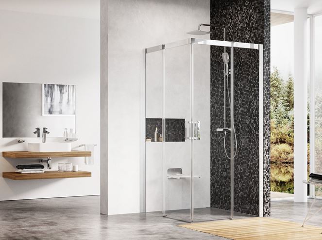 RAVAK MATRIX MSRV4 80 sprchový kút 80x80 cm, rohový vstup, posuvné dvere, lesk/sklo transparent 1WV44C00Z1 Obrázek - fotka