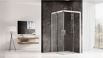 RAVAK MATRIX MSRV4 100 sprchový kút 100x100 cm, rohový vstup, posuvné dvere, biela/sklo transparent 1WVAA100Z1 Obrázek - fotka