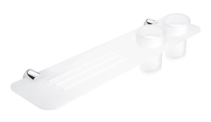 NIMCO BORMO IX polica 500 mm, s pohárikmi, nástenná, plexisklo, chróm BR X350-58DW-26 Obrázek - Hlavní obrázek