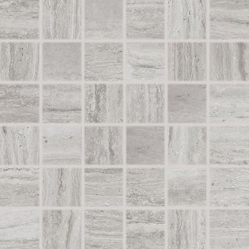 RAKO ALBA mozaika 30x30(5x5) cm, lepená na sieti, mat-lesk reliéf, sivá