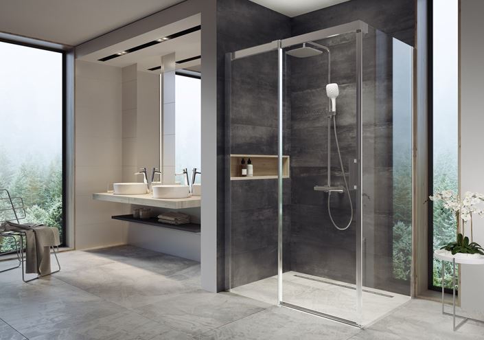RAVAK MATRIX MSDPS 100/100 L sprchovací kút 100x100 cm, vstup spredu, posuvné dvere, ľavý, biela/sklo transparent 0WLAAC00Z1 Obrázek - fotka