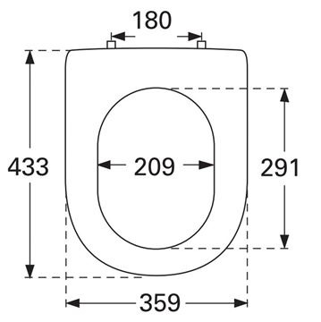 VILLEROY & BOCH SUBWAY 2.0 WC sedadlo, alpská biela 9M68Q101 Technický nákres