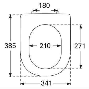 VILLEROY & BOCH SUBWAY 2.0 WC sedadlo, alpská biela 9M69Q101 Technický nákres