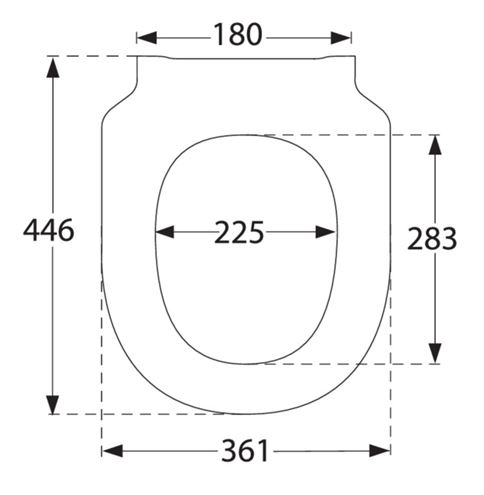 VILLEROY & BOCH SUBWAY 3.0 WC sedadlo, SoftClosing, alpská biela 8M42S101 Technický nákres