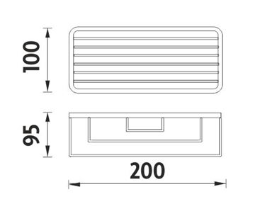 NIMCO BOND drôtená polica 200 mm, nástenná, chróm BO 312N-26 Technický nákres