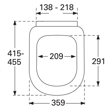 VILLEROY & BOCH SUBWAY WC sedadlo, SoftClosing, alpská biela 9M55S101 Technický nákres