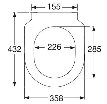 VILLEROY & BOCH SUBWAY WC sedadlo Slim, SoftClosing, alpská biela 9M65S101 Technický nákres