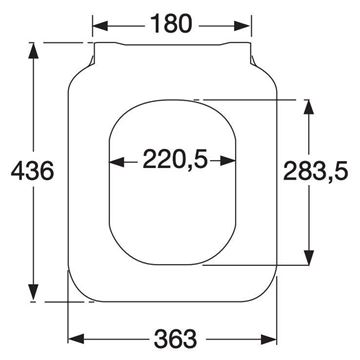 VILLEROY & BOCH VENTICELLO WC sedadlo Slim, SoftClosing, alpská biela 9M79S101 Technický nákres