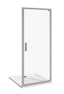 JIKA NION sprchové dvere 90x195 cm, pivotové, lesklý hliník/sklo číre
