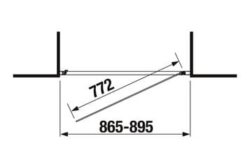 JIKA NION sprchové dvere 90x195 cm, pivotové, lesklý hliník/sklo číre H2542N20026681 Technický nákres