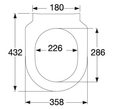 VILLEROY & BOCH VERITY DESIGN 2.0 WC sedadlo Slim, SoftClosing, alpská biela 8M47S101 Technický nákres