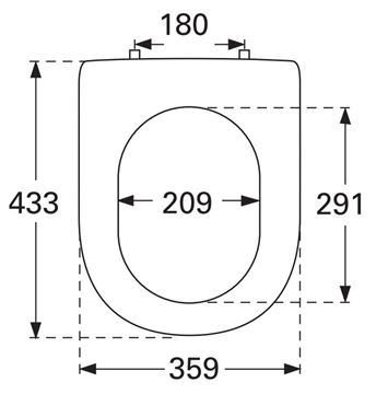 VILLEROY & BOCH VERITY DESIGN 2.0 WC sedadlo, SoftClosing, alpská biela 8M46S101 Technický nákres