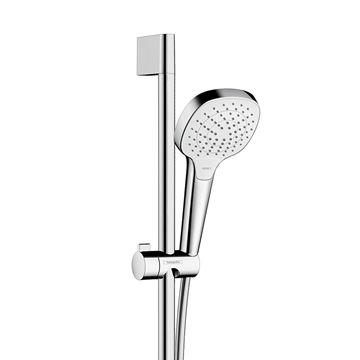 HANSGROHE CROMA SELECT E VARIO sprchový set s termostatickou batériou, ručná sprcha s 3 prúdmi, tyč, hadica, biela/chróm 27081400 Obrázek - fotka