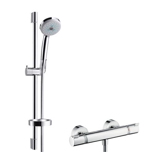 HANSGROHE CROMA 100 MULTI sprchový set s termostickou batériou, ručná sprcha s 3 prúdmi, tyč, hadica, chróm 27086000 Obrázek - Hlavní obrázek