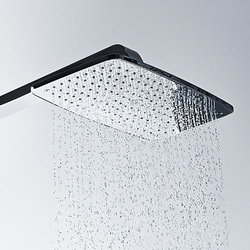 HANSGROHE RAINDANCE E SHOWERPIPE 360 vaňová termostatická batéria, s hlavovou a ručnou sprchou, biela/chróm 27113400 Obrázek - fotka