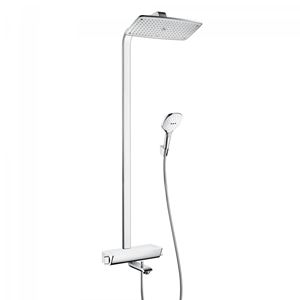 HANSGROHE RAINDANCE E SHOWERPIPE 360 vaňová termostatická batéria, s hlavovou a ručnou sprchou, biela/chróm