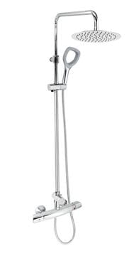NOVASERVIS METALIA ECO+ sprchový set s termostatickou batériou, horná sprcha, ručná sprcha, teleskopická tyč, hadica, chróm