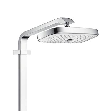 HANSGROHE RAINDANCE SELECT E SHOWERPIPE 300 sprchový set s termostatickou batériou, horná sprcha, ručná sprcha s 3 prúdmi, tyč, hadica, držiak, biela/chróm 27126400 Obrázek - fotka