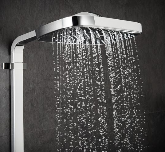 HANSGROHE RAINDANCE SELECT E SHOWEPIPE 300 sprchový set s termostatickou batériou, horná sprcha, ručná sprcha s 3 prúdmi, tyč, hadica, držiak, chróm 27127000 Obrázek - fotka