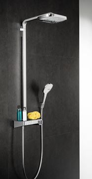 HANSGROHE RAINDANCE SELECT E SHOWEPIPE 300 sprchový set s termostatickou batériou, horná sprcha, ručná sprcha s 3 prúdmi, tyč, hadica, držiak, chróm 27127000 Obrázek - fotka