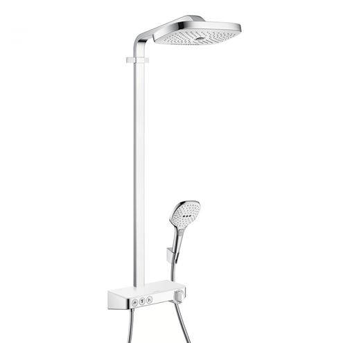 HANSGROHE RAINDANCE SELECT E SHOWERPIPE 300 sprchový set s termostatickou batériou, horná sprcha, ručná sprcha s 3 prúdmi, tyč, hadica, držiak, biela/chróm 27127400 Obrázek - Hlavní obrázek