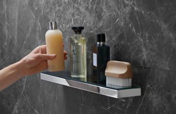 HANSGROHE RAINFINITY polica 500 mm, nástenná, sklo, chróm 26844000 Obrázek - fotka