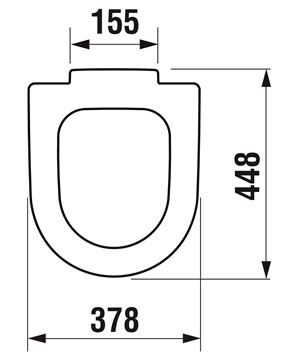 DEEP BY JIKA WC sedadlo, bezbariérové, bez poklopu H8932823000001 Technický nákres