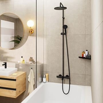 HANSGROHE ADDSTORIS rohová polica, nástenná, matná čierna 41741670 Obrázek - fotka