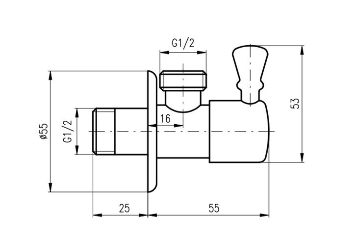 RAV SLEZÁK rohový ventil 1/2"x1/2", stará mosadz RV0112SM Obrázek - fotka