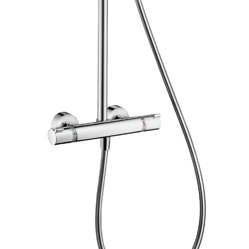 HANSGROHE RAINDANCE SELECT S SHOWEPIPE 240 sprchový set s termostatickou batériou, horná sprcha, ručná sprcha s 3 prúdmi, tyč, hadica, biela/chróm 27129400 Obrázek - fotka
