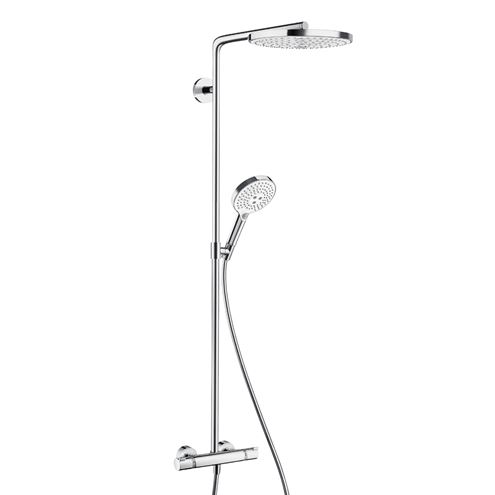 HANSGROHE RAINDANCE SELECT S SHOWEPIPE 240 sprchový set s termostatickou batériou, horná sprcha, ručná sprcha s 3 prúdmi, tyč, hadica, biela/chróm 27129400 Obrázek - Hlavní obrázek