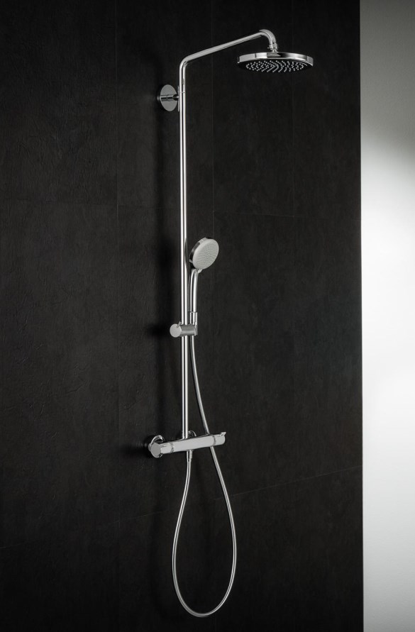 HANSGROHE CROMA SHOWERPIPE 220 sprchový set s termostatickou batériou, horná sprcha, ručná sprcha so 4 prúdmi, tyč, hadica, chróm 27185000 Obrázek - fotka