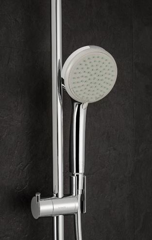 HANSGROHE CROMA SHOWERPIPE 220 sprchový set s termostatickou batériou, horná sprcha, ručná sprcha so 4 prúdmi, tyč, hadica, chróm 27185000 Obrázek - fotka