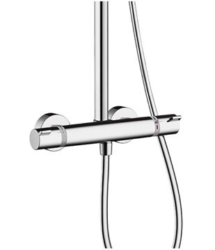 HANSGROHE CROMA SELECT S SEMIPIPE PIPE MULTI sprchový set s termostatickou batériou, ručná sprcha s 3 prúdmi, tyč, hadica, biela/chróm 27247400 Obrázek - fotka