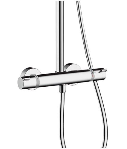 HANSGROHE CROMA SELECT S SEMIPIPE PIPE MULTI sprchový set s termostatickou batériou, ručná sprcha s 3 prúdmi, tyč, hadica, biela/chróm 27247400 Obrázek - fotka