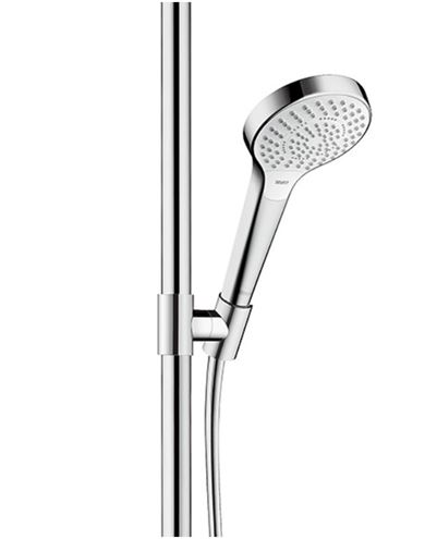 HANSGROHE CROMA SELECT S SEMIPIPE PIPE MULTI sprchový set s termostatickou batériou, ručná sprcha s 3 prúdmi, tyč, hadica, biela/chróm 27247400 Obrázek - fotka