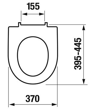 JIKA LYRA PLUS WC sedadlo, biela H8903840000631 Technický nákres
