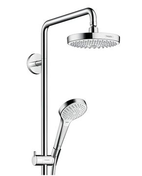 HANSGROHE CROMA SELECT S SHOWERPIPE 180 sprchový set s batériou, horná sprcha, ručná sprcha s 3 druhmi prúdu, tyč, hadica, biela/chróm 27255400 Obrázek - fotka