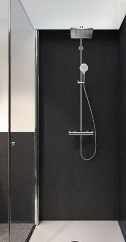 HANSGROHE CROMETTA E SHOWERPIPE GREEN 240 sprchový set s termostatickou batériou, horná sprcha, ručná sprcha s 2 prúdmi, EcoSmart, chróm 27281000 Obrázek - fotka