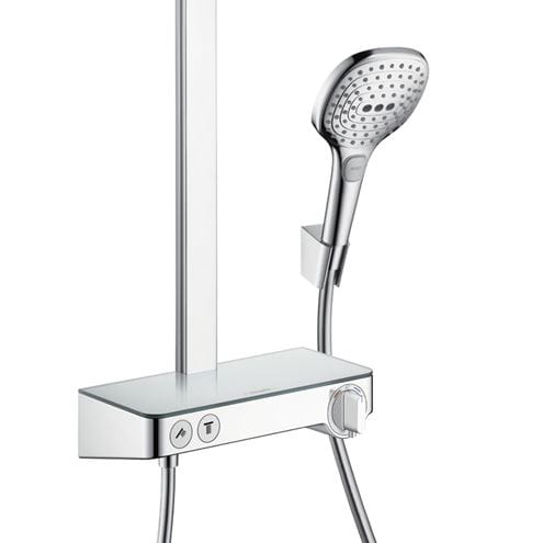HANSGROHE RAINDANCE SELECT E SHOWERPIPE 300 sprchový set s termostatickou batériou, horná sprcha, ručná sprcha s 3 prúdmi, tyč, hadica, EcoSmart, chróm 27283000 Obrázek - fotka