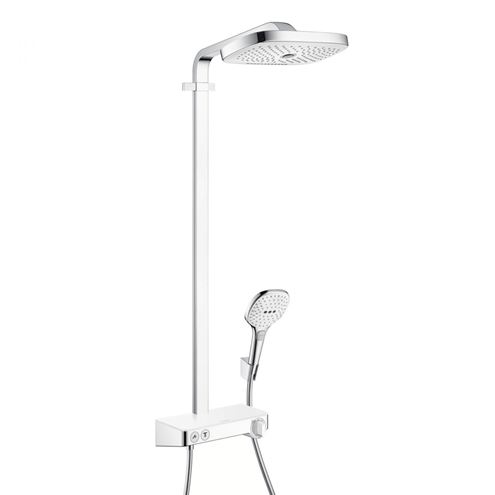 HANSGROHE RAINDANCE SELECT E SHOWERPIPE 300 sprchový set, horná sprcha, ručná sprcha s 3 prúdmi, tyč, hadica, EcoSmart, biela/chróm 27283400 Obrázek - Hlavní obrázek