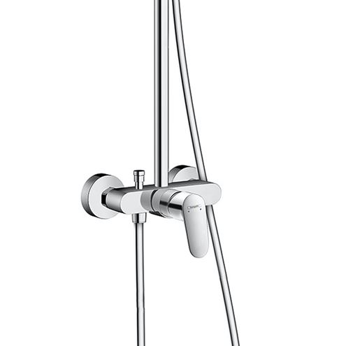 HANSGROHE CROMETTA E SHOWERPIPE 240 sprchový set s batériou, horná sprcha, ručná sprcha s 2 prúdmi, tyč, hadica, chróm 27284000 Obrázek - fotka