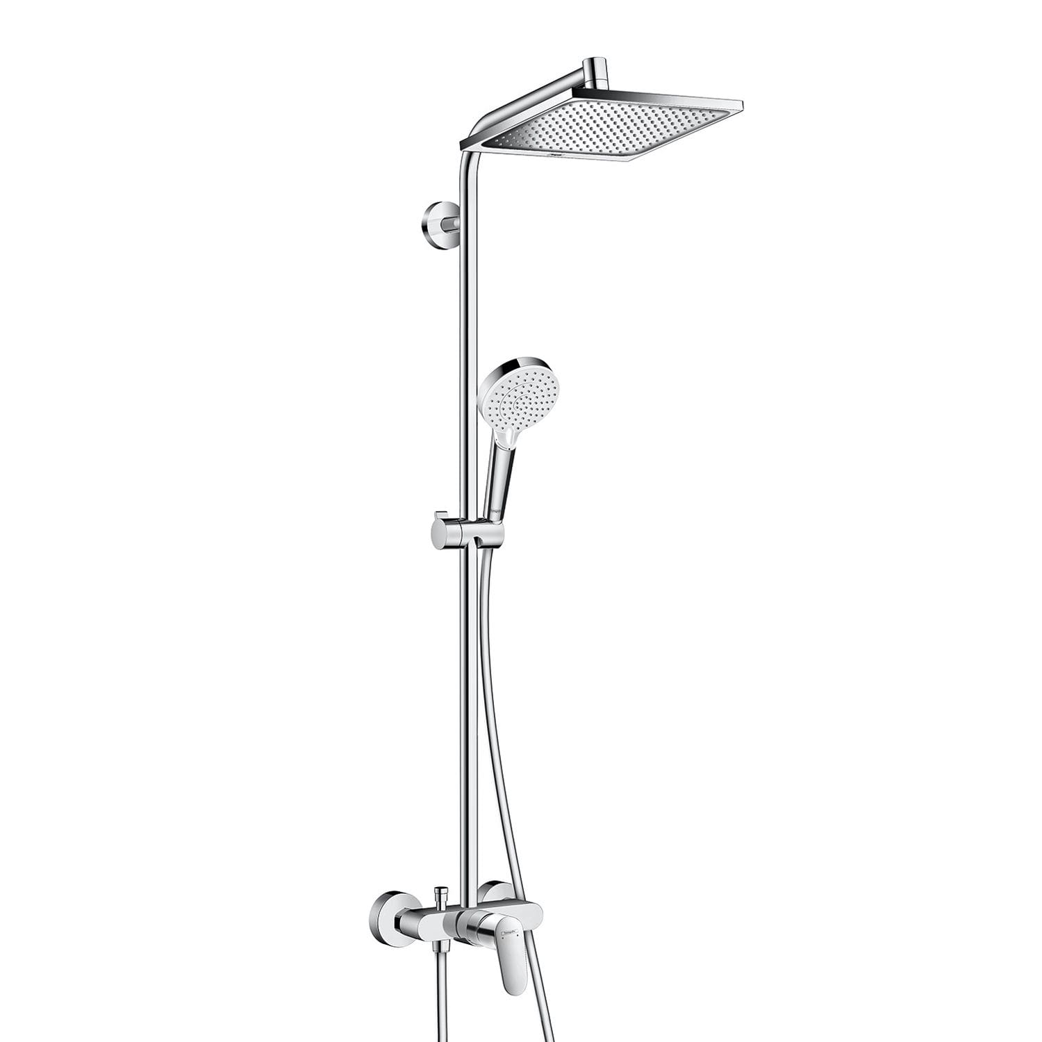 HANSGROHE CROMETTA E SHOWERPIPE 240 sprchový set s batériou, horná sprcha, ručná sprcha s 2 prúdmi, tyč, hadica, chróm
